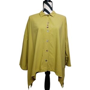 Eleven Stitch Design Sz M  Atrsy Lagenlook Button Down Front Swing Tunic